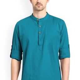 Vida Loca Mandarin Collar Pure Cotton Kurta-image-40