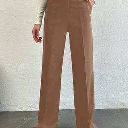 Next One Women Smart Straight Fit High-Rise Easy Wash Pleated Trousers-picture-33