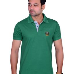 LA MILANO Men Polo Collar Applique Slim Fit T-shirt-image-97