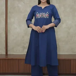 BADRIBHAI APPAREL Women Floral Printed Regular Pure Cotton Kurta with Trousers-picture-45