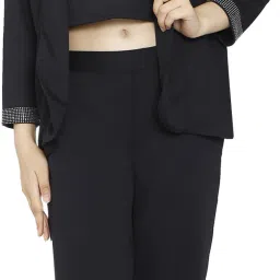 Women 3Pc Co-Ord Set |Top, Pants And Blazer Solid Suit-image-10