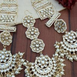 VATSALYA creation Alloy Gold- plated White Jewellery Set-47