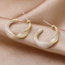 Celestique Contemporary Shaped Hoop Earrings-17
