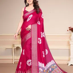 MAGNEITTA Women Printed Zari Silk Blend Bandhani Saree-picture-29