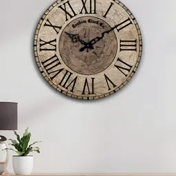 RANDOM Brown & Black Abstract Printed Analogue Contemporary Silent Wall Clock-35