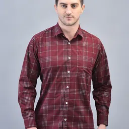 CODE OF HONOUR Men Comfort Opaque Checked Casual Shirt-image-66