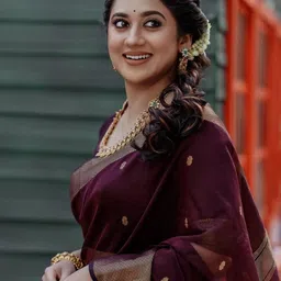 RUNAYA NX Ethnic Motifs Woven Design Zari Banarasi Saree with Blouse Piece-image-68