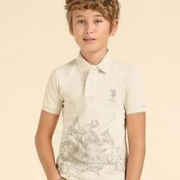 U.S. Polo Assn. Kids Boys Graphic Printed Regular Fit Polo Collar T-shirt-picture-19