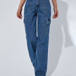 NU CLOTHS Women Jean Wide Leg High-Rise Stretchable Jeans-image-84