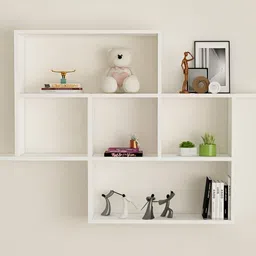 SIVOM White Wooden Multipurpose Wall Shelves-18