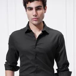 HIGHLANDER Cutaway Collar Slim Fit Cotton Shirt-image-32