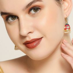 Anouk Set Of 4 Artificial Beads Beaded Dome Jhumkas image 4