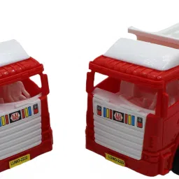 neoinsta shopping Set of 2 Combo Friction powered Red|White JCB and Red|White dumper trucks image 5