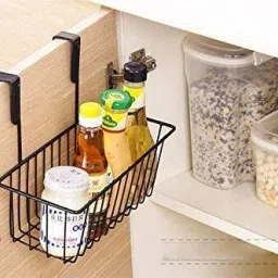 MultiPurpose Hanging Door Basket Door Organizer | Basket Rack |Hanging Organizer Iron Wall Shelf-image-99