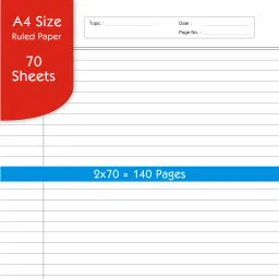 my diariez Both Side Ruled Project Paper Ruled A4 70 gsm A4 paper image 3
