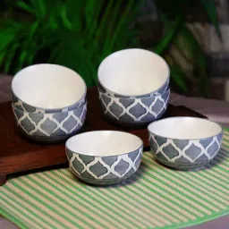 freakway Moroccan 200ml Grey Ceramic Handcrafted ( Set of 6) Dessert Bowls-picture-0