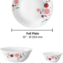larah by borosil Pack of 13 Opalware Dahlia Dinner Set image 4