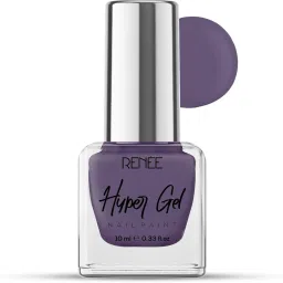 Hyper Gel Nail Paint Aubergine Purple, Chip Resisting Formula, High Shine Polish Aubergine Purple-23