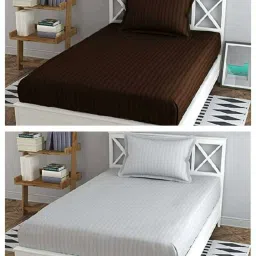 210 TC Cotton Single Striped Flat Bedsheet-image-13