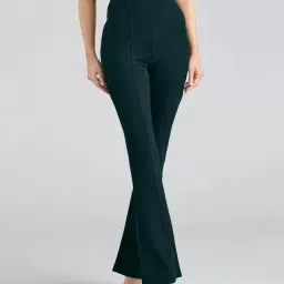 Women Solid Green Track Pants-image-39