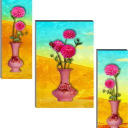 saf Decorative Floral Vase Wall Art on MDF | Modern Flower Vase with Pink Blooms Digital Reprint 12 inch x 20 inch Painting-picture-48