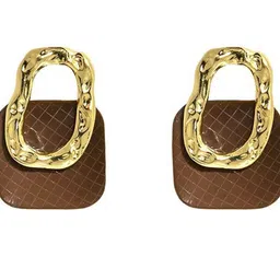 Krelin Gold-Plated Textured Geometric Shaped Studs image 2