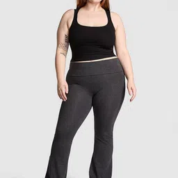 Victoria's Secret PINK Women Plus Size Foldover Flare Tights-picture-36