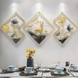 TOUGHCRAFTS Gold Metal Tar Hiran Frame Wall Decor-21