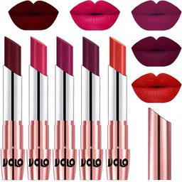 VOLO Set Of 5 Creme Matte Lipstick - 3.5 g Each - 42-44-45-47-49-image-26
