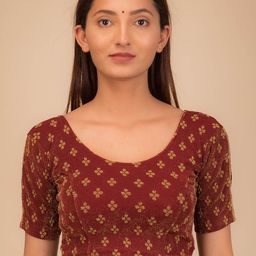 Bindigasm's Advi Zari Embellished Stretchable Saree Blouse-image-3