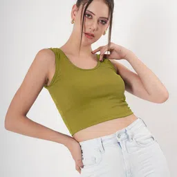 clobug Women Solid Crop Top-image-14