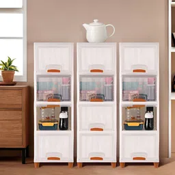 RUBOXA Transparent & Brown 3 Pieces Textured 12 Units Drawer Organisers-57
