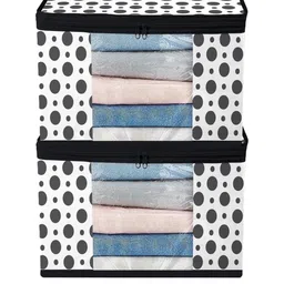 ANKIT INTERNATIONAL Pack of 2 Polka Design Saree Storage Organizer-image-14