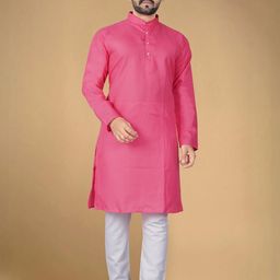 DVILLA Men Cotton Solid Straight Kurta-image-70