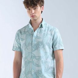 Flying Machine Men Classic Fit Spread Collar Floral Printed Cotton Casual Shirt-image-40