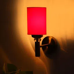 Devansh Red Antique Gold Wall Lamp With Shade-picture-14