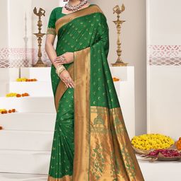 SANGAM PRINTS Zari Designer Tussar Saree-image-59