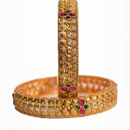 Luxury Gold Plated Pure Brass Bangles 2357-2030 Stylish Traditional Bangle-image-65