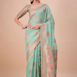 House of PataudiWomen Woven Design Zari Banarasi Saree-picture-58