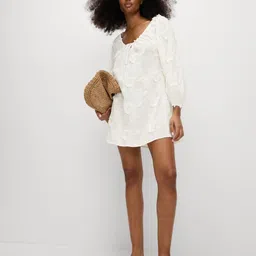 Marks & Spencer Embroidered Pure Cotton Shift Mini Dress-image-56