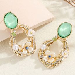 SUBHAGALANKAR Gold-Plated Pearls Studded Contemporary Drop Earrings-58