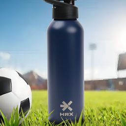HRX by Hrithik Roshan Blue & Black Printed Single Stainless Steel Water Bottle 1l-30