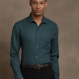 Turtle Classic Regular Fit Striped Pure Cotton Formal Shirt-image-3