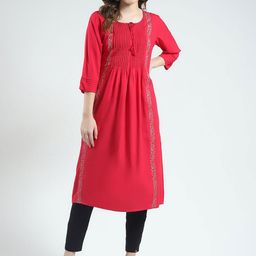 Monte Carlo Women Floral Embroidered Thread Work Kurta-image-33