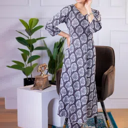 SUNEKH Women Ethnic Motifs Printed Cotton Kurta with Palazzos-picture-20