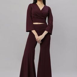 Elara Luxe V Neck Crop Top With Palazzo Co-Ords-picture-40