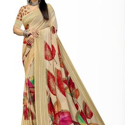 PARVOTSAV Yellow Polyester Saree-image-36