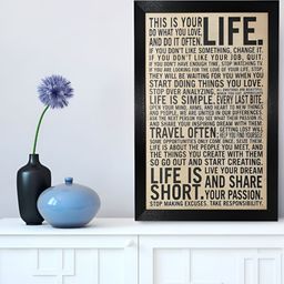 Chaque Decor Peach-Coloured & Black 1 Piece Wood Abstract Wall Paintings-55