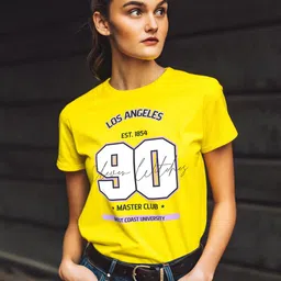 DressBerry Typography Printed Round Neck Cotton T-shirt-image-75