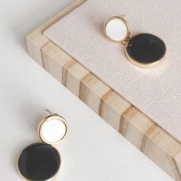 SZN Korean Silver-Plated Circular Shaped Artificial Stone Studded Studs Earrings-12